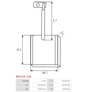 Charbon/balais de démarreur pour BOSCH 0001368012, 0001368013, 0001368