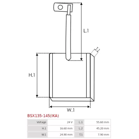 Charbon/balais de démarreur pour BOSCH 0001368030, 0001368031, 0001368032, 0001368033