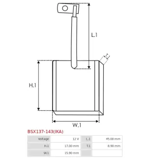 Charbon/balais de démarreur pour BOSCH 0001362046, 0001362047, 0001362