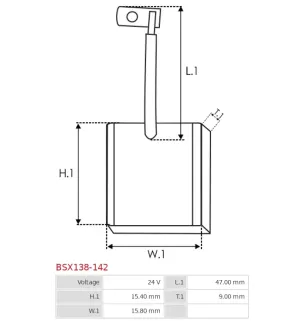 Charbon/balais de démarreur pour BOSCH 0001363117, 0001363118, 0001363