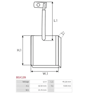 Charbon/balais de démarreur pour BOSCH 0001362081, 0001362092, 0001362