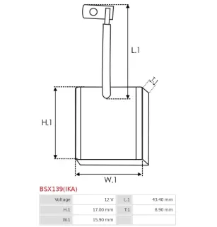 Charbon/balais de démarreur pour BOSCH 0001362062, 0001362063, 0001362