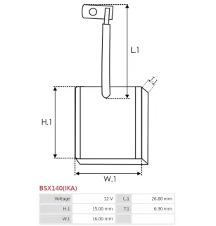 Charbon/balais de démarreur pour BOSCH 0001317015, 0001317016, 0001317