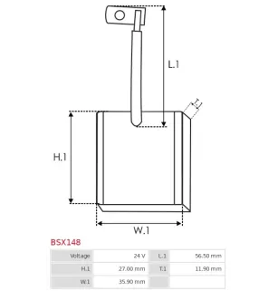 Charbon/balais de démarreur pour BOSCH 0001410007, 0001410008, 0001410