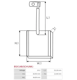 Charbon/balais de démarreur pour BOSCH 0001410027, 0001410029, 0001410