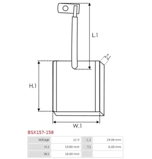 Charbon/balais de démarreur pour BOSCH 0001109252, 0001109258, 0001109