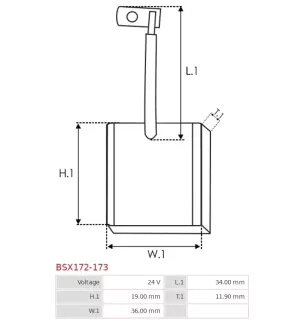 Charbon/balais de démarreur pour BOSCH 0001416011, 0001416012, 0001416