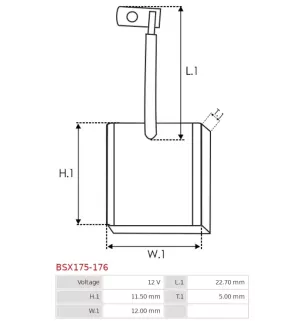 Charbon/balais de démarreur pour BOSCH 0001107029, 0001107030, 0001107