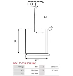 Charbon/balais de démarreur pour BOSCH 0001107013, 0001107014, 0001107