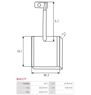 Charbon/balais de démarreur pour BOSCH 0001371007, 0001371008, 0001371