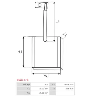 Charbon/balais de démarreur pour BOSCH 0001371005, 0001371006, 0001371