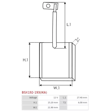 Charbon/balais de démarreur pour BOSCH 0001223005, 0001223007, 0001223009, 0001223010