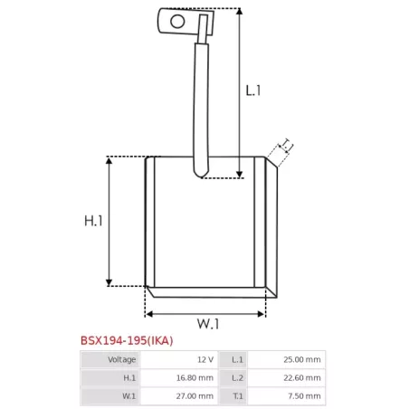 Charbon/balais de démarreur pour BOSCH 0001230014, 0001230015, 0001230016, 0001230018