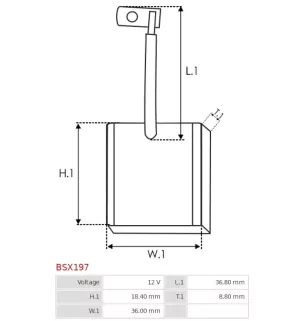 Charbon/balais de démarreur pour BOSCH 0001370001, 0001370002, 0001370