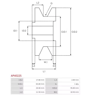 Poulie d’alternateur AS-PL UD51335AP