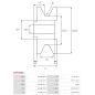 Poulie d’alternateur AS-PL UD50699AP, CARGO 230792, MAZDA WL11-18-W10, MITSUBISHI A629X52470, ELECTROLOG PUL5001, KRAUF APM0792