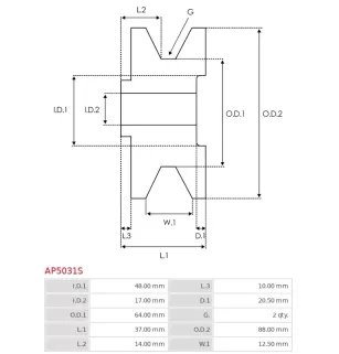 Poulie d’alternateur AS-PL UD45995AP