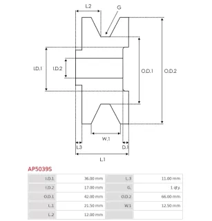 Poulie d’alternateur AS-PL UD48576AP