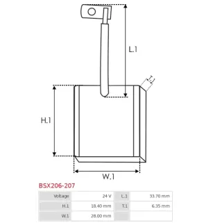 Charbon/balais de démarreur pour BOSCH 0001241004, 0001241005, 0001241