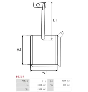 Charbon/balais de démarreur pour BOSCH 0001402026, 0001402027, 0001402