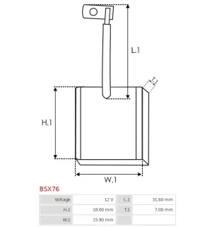 Charbon/balais de démarreur pour BOSCH 0001311051, 0001311101, 0001311