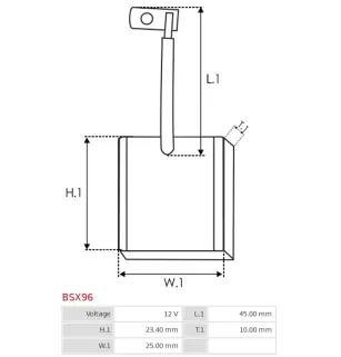 Charbon/balais de démarreur pour BOSCH 0001359022, 0001359023, 0001359