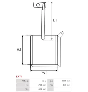 Charbon/balais de démarreur pour FORD 97BB11000BC, 97VB11000AA, 97VB11