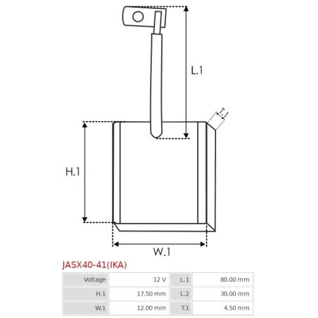 Charbon/balais de démarreur pour MITSUBISHI M000T70681, M000T70781, M000T71581, M000T71681