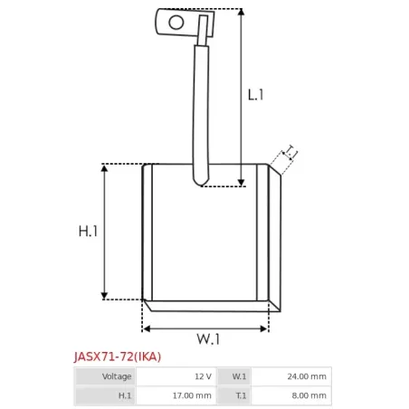 Charbon/balais de démarreur pour MITSUBISHI M003T56183, M003T66572, M003T67171, M003T67172