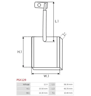 Charbon/balais de démarreur pour VALEO D9E772, D9E773, D9E774, D9E776