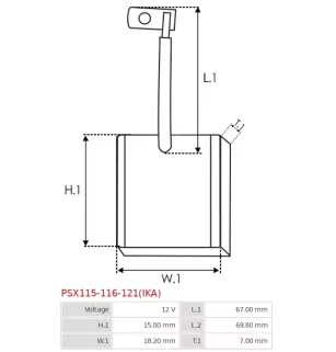 Charbon/balais de démarreur pour VALEO 075269