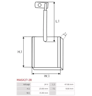 Charbon/balais de démarreur pour MAGNETI MARELLI 63217201, 63217225, 6