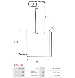 Charbon/balais de démarreur pour MAGNETI MARELLI 63222031, 63222034, 6