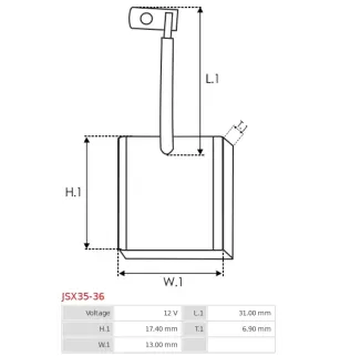 Charbon/balais de démarreur pour MAGNETI MARELLI 50246648, 63223031, 6