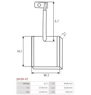 Charbon/balais de démarreur pour MAGNETI MARELLI 63103031, 63222831, 6