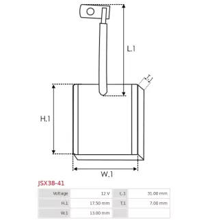 Charbon/balais de démarreur pour MAGNETI MARELLI 63101008, 63102007, 6