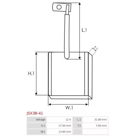 Charbon/balais de démarreur pour MAGNETI MARELLI 63222897, 63222905, 63222908, 63222909