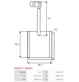 Charbon/balais de démarreur pour MAGNETI MARELLI 63217121, 63217125, 6