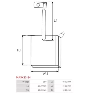 Charbon/balais de démarreur pour MAGNETI MARELLI 63216818, 63216831, 6