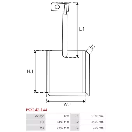 Charbon/balais de démarreur pour VALEO D7R19, D7R2, D7R22, D7R23, D7R25, D7R26