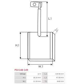 Charbon/balais de démarreur pour VALEO D6RA104, D6RA105, D6RA107, D6RA