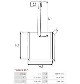 Charbon/balais de démarreur pour VALEO D6RA26, D6RA28, D6RA29, D6RA30,