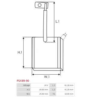 Charbon/balais de démarreur pour VALEO D13HP601, D13HP605, D13HP607, D