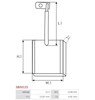 Charbon/balais de démarreur pour BOSCH 0001138009, 0001138013, 0001138