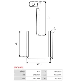 Charbon/balais de démarreur pour BOSCH 0001369001, 0001369003, 0001369