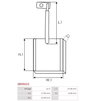 Charbon/balais de démarreur pour BOSCH 0001223504, 0001223506