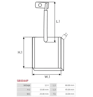 Charbon/balais de démarreur pour BOSCH 0001367013, 0001367014, 0001367