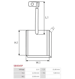 Charbon/balais de démarreur pour BOSCH 0001107008, 0001107009, 0001107