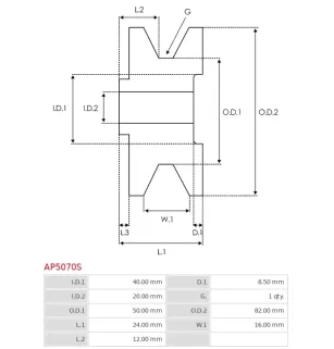 Poulie d’alternateur AS-PL UD48009AP pour AS-PL A5278