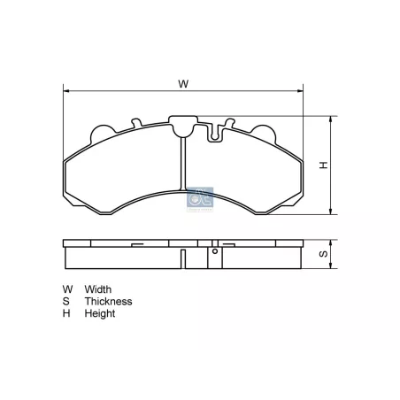 7.92620 Kit de garnitures de disque de frein, W: 184 mm, S: 23 mm, H: 65 mm pour Iveco Daily - 42555633